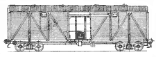 Four-axle covered wagon (with metal front wall)