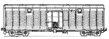 Four-axle covered wagon