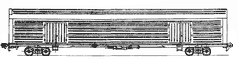 Four-axle covered all-metal wagon for automobiles