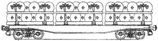 Four–axle wagon for containers of middle tonnage on open wagon base