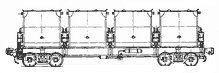 Four-axle flat wagon for bitumen