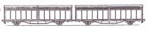 Four–axle wagon for containers of middle tonnage on open wagon base