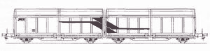 Four–axle open hopper- for hot pellet