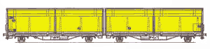 Four–axle hopper-batcher with connecting gangway
