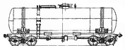 Four-axle tank wagon for petrol and light oil
