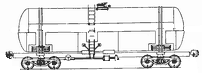 Four-axle tank wagon for tough oil product