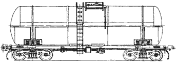 Four-axle tank wagon for naphthalene