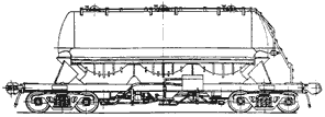 Eight-axle tank wagon for powdery cargoes