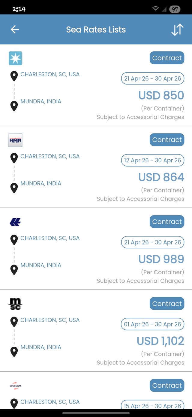 Mobile invoice screen