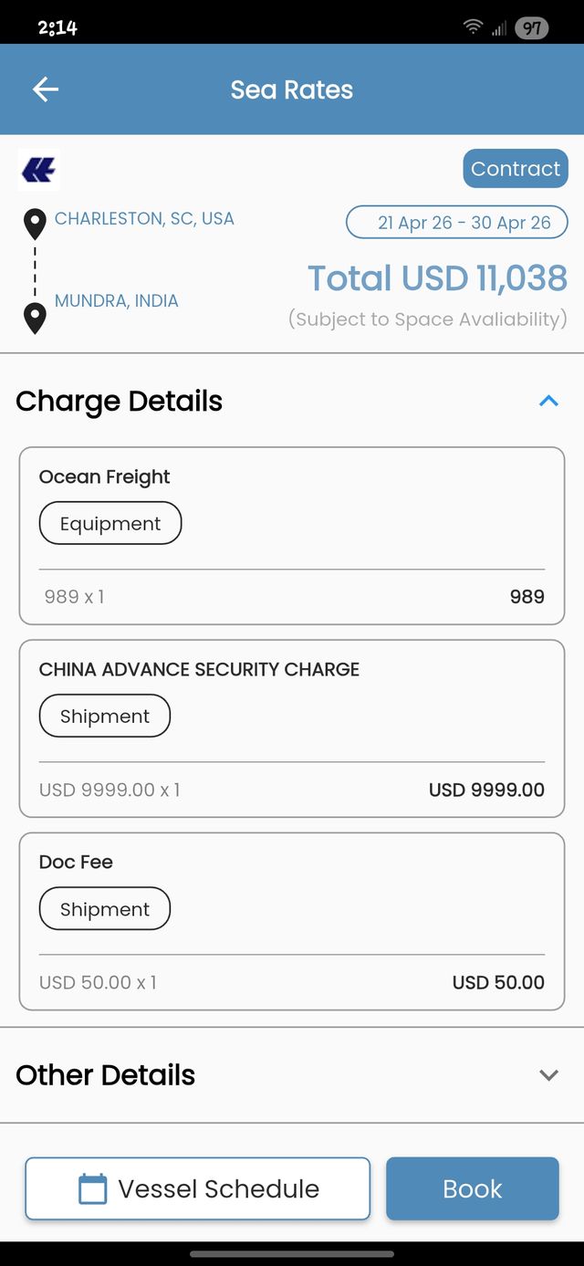 Mobile payment status screen